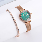 27mm Rose Gold Small Size With Diamond Decoration Women'S Watch Set With Fried Dough Twist Bracelet