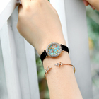 27mm Women'S Quartz Watch And Bracelet Gift Set Open Leaf Bracelet With Diamond Watch Belt Watch