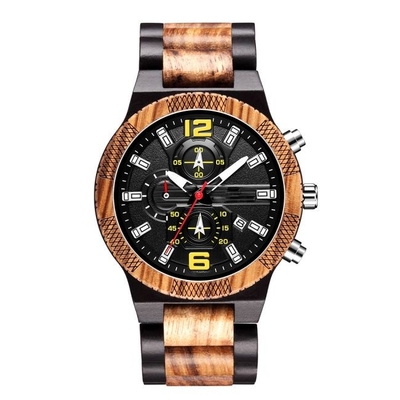 23cm Automatic Wood Watch Chronograph Luminous Waterproof Wood